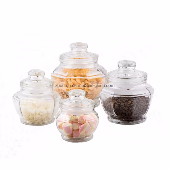 Promotion 700ml Airtight Transparent Glass Storage Jar Honey Glass Canister with Plastic Sleeve