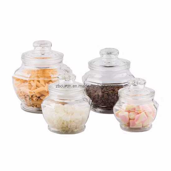 Promotion 700ml Airtight Transparent Glass Storage Jar Honey Glass Canister with Plastic Sleeve