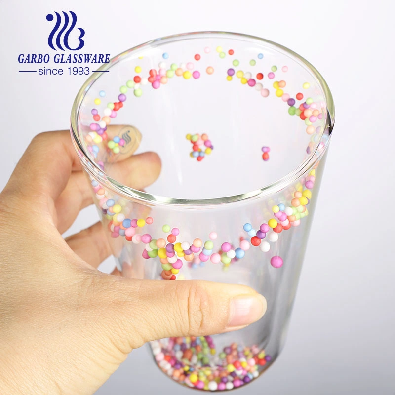 High Borosilicate Glass Mug Inner with Custom Decoration Double Wall Glass Cup