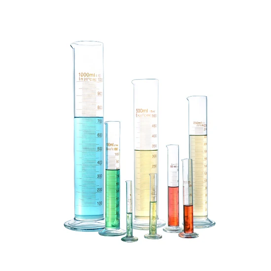 Copo de medição de vidro graduado em borosilicato transparente de produtos vidreiros de laboratório