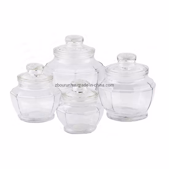 Promoção 700ml frasco de armazenamento de vidro transparente hermético recipiente de vidro de mel com manga de plástico
